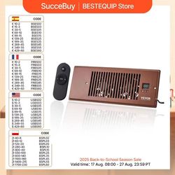 succebuy 4x12in booster fan – 100cfm duct fan with 10-speed lcd smart controller for wall & floor vents