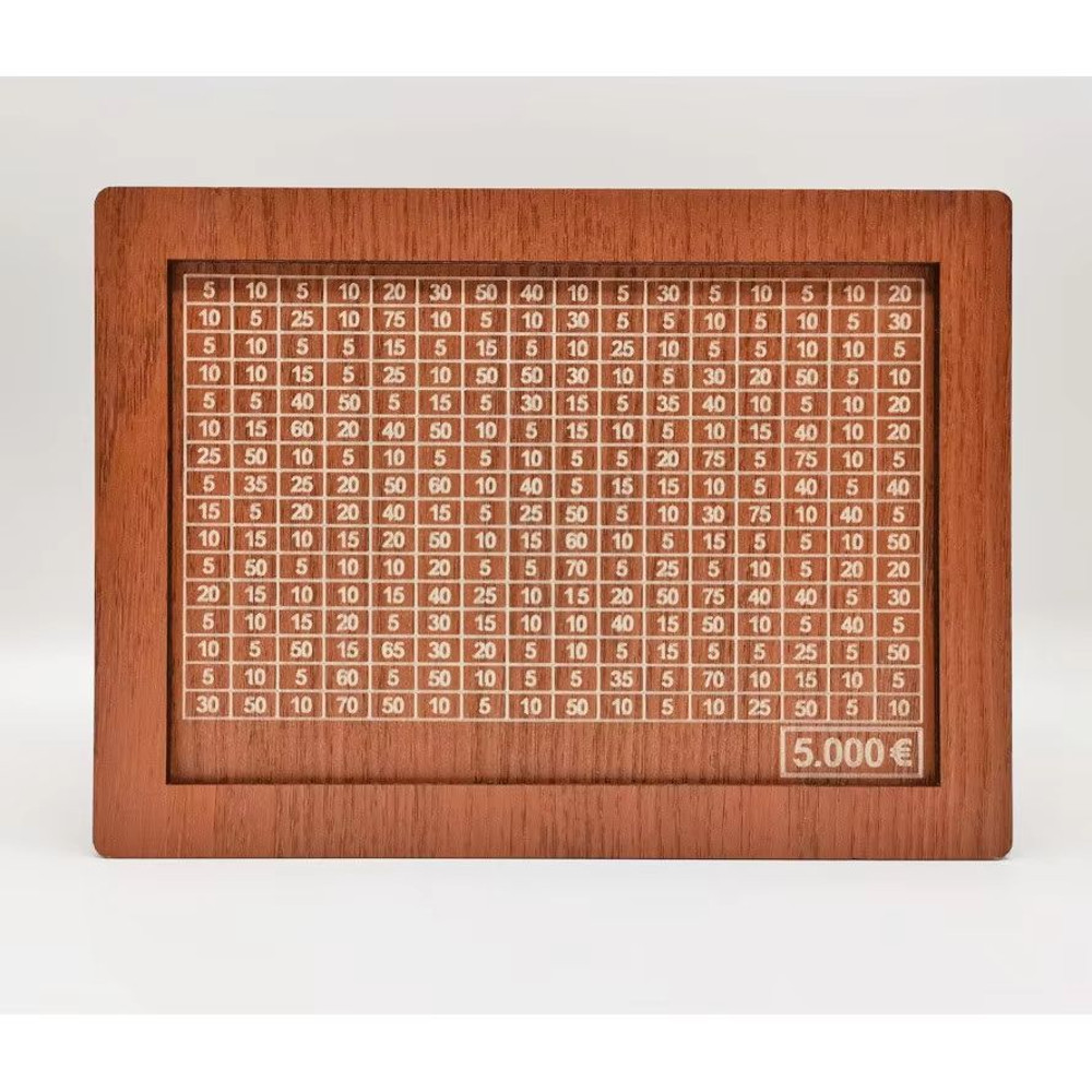 Wooden Money Saving Box Reusable Piggy Bank With Numbered Savings Goals 100010000 Euro Design 10