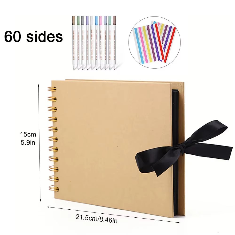 DIY Kraft Scrapbook Album ZK20 80Page Memory Book For Wedding Anniversary Creative Photo Gifts 9
