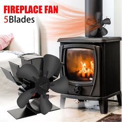 mini 5-blade heat powered stove fan – eco-friendly fireplace fan for wood burners, silent operation & efficient heat dis
