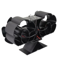 heat powered wood stove fan – silent dual motors with 6 blades for efficient fireplace heating