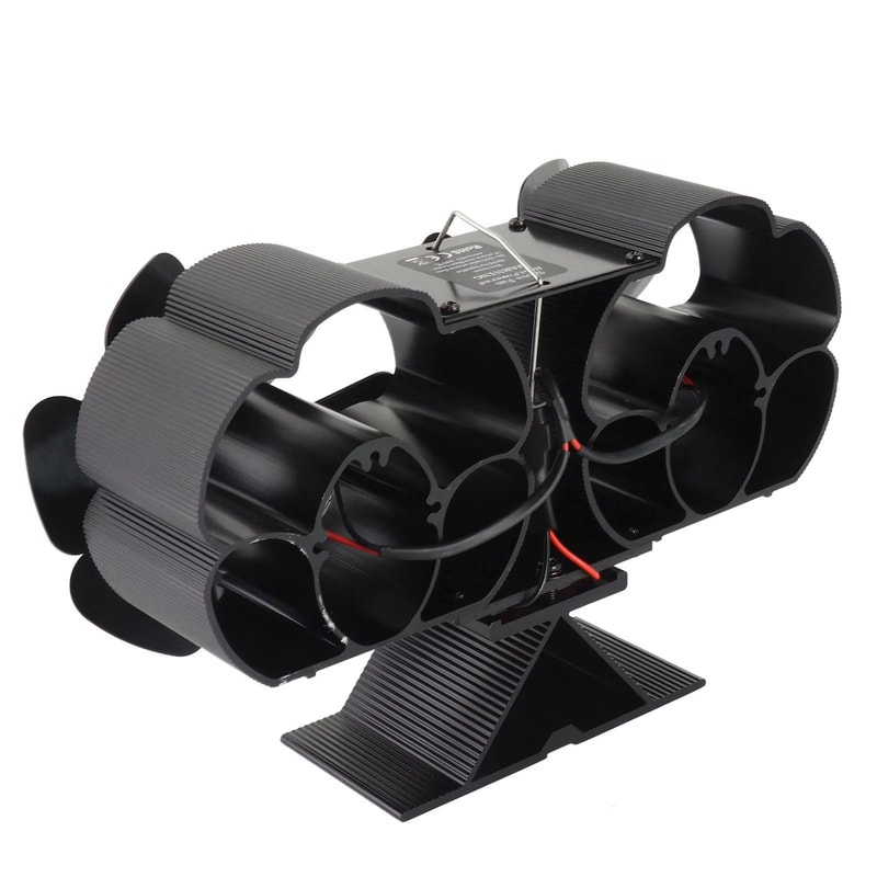 Heat Powered Wood Stove Fan Silent Dual Motors With 6 Blades For Efficient Fireplace Heating 0