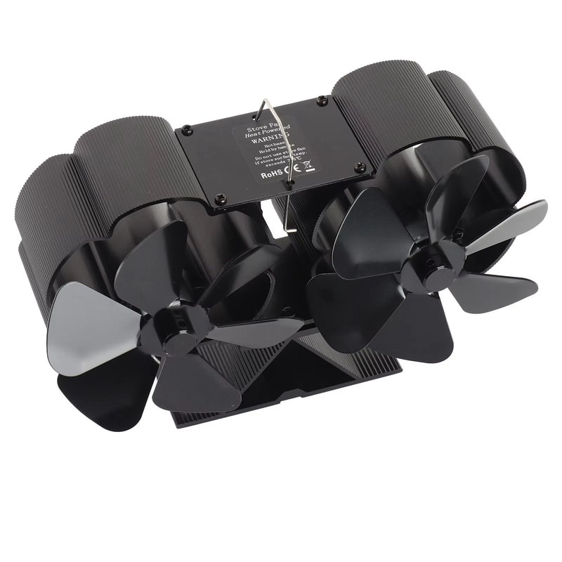 Heat Powered Wood Stove Fan Silent Dual Motors With 6 Blades For Efficient Fireplace Heating 2
