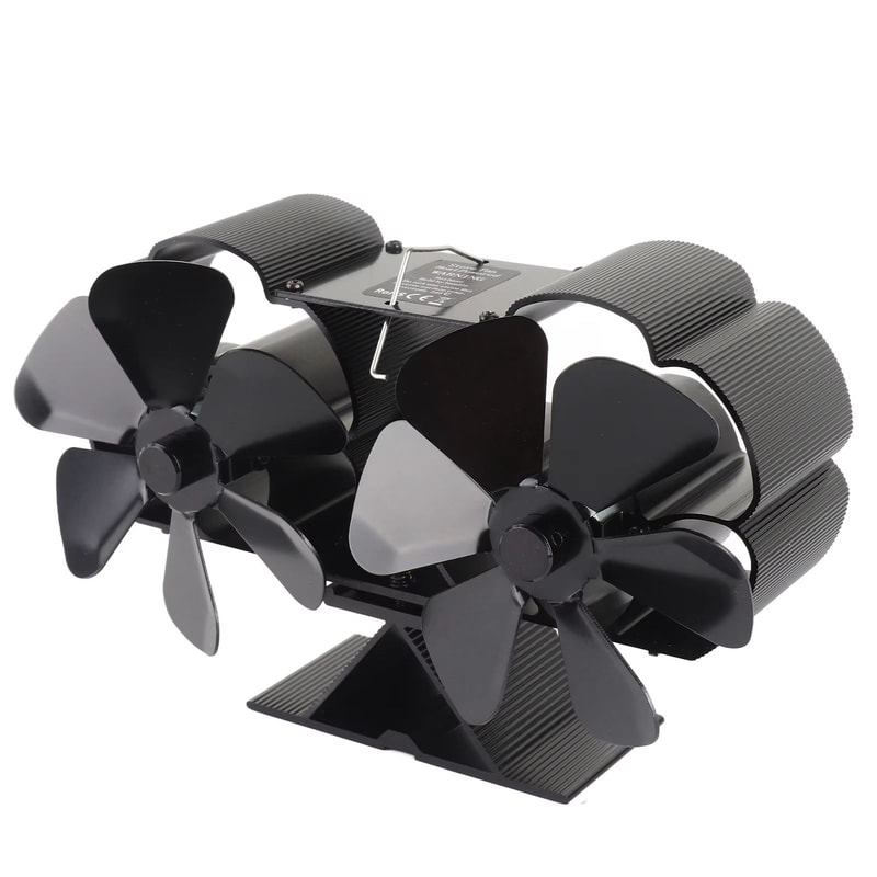 Heat Powered Wood Stove Fan Silent Dual Motors With 6 Blades For Efficient Fireplace Heating 4