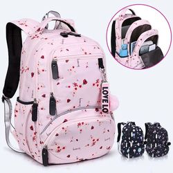 waterproof school backpack – large cute printed book bag for kids & teen girls