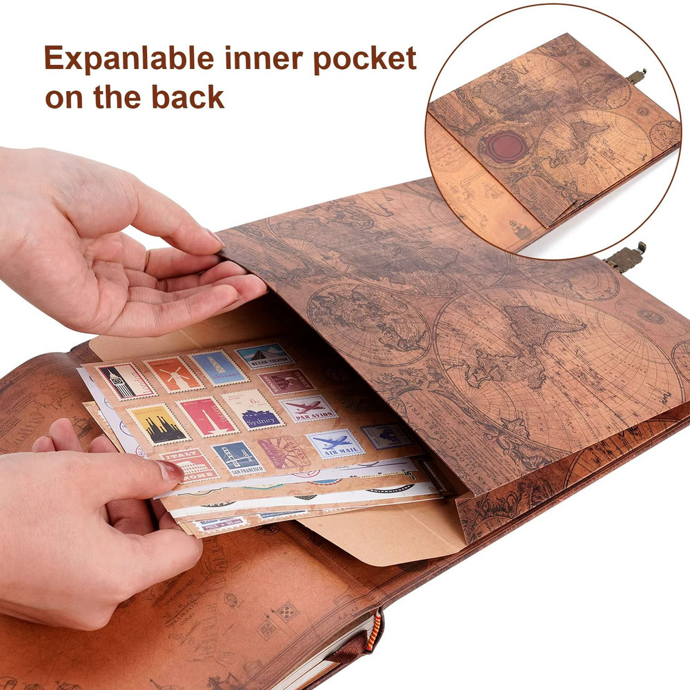 Our Adventure Book Leather DIY Photo Album Retro Travel Scrapbook Wedding Memory Guest Book 4
