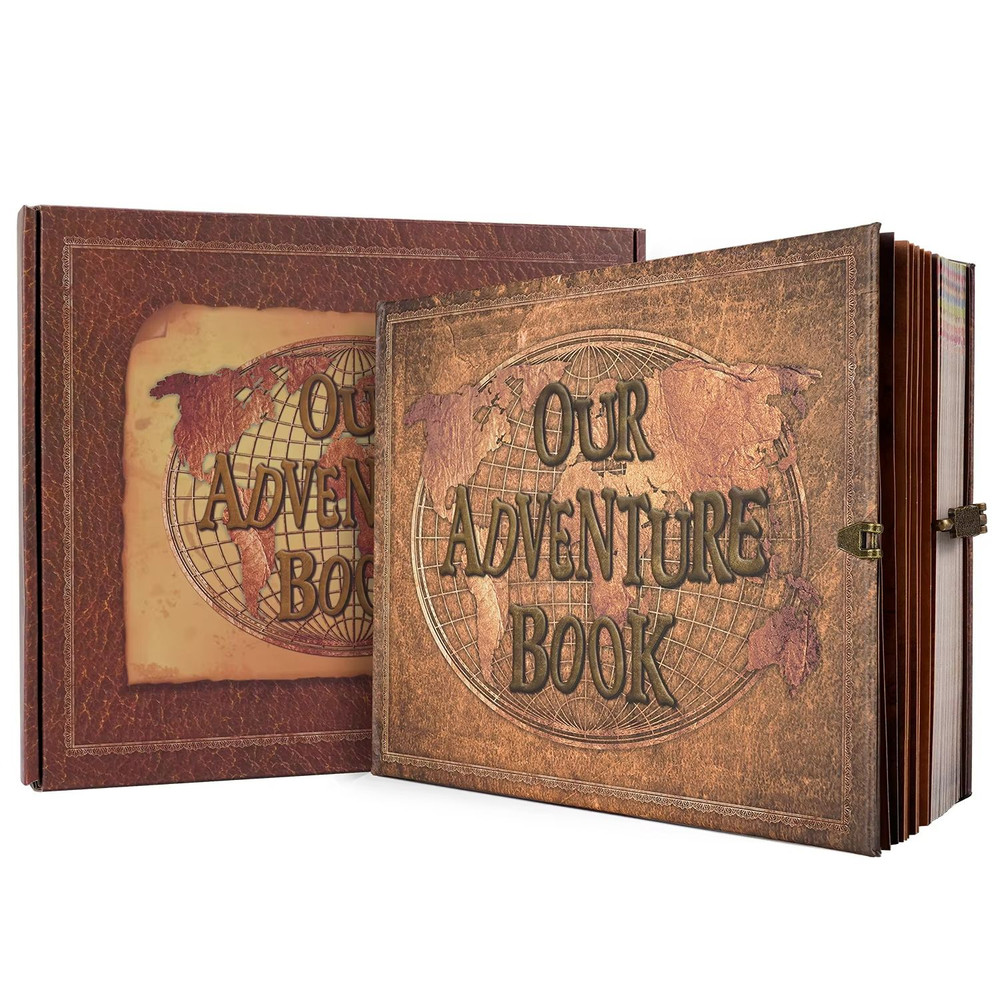 Our Adventure Book Leather DIY Photo Album Retro Travel Scrapbook Wedding Memory Guest Book 7