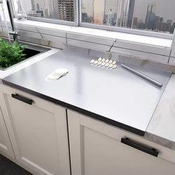 premium stainless steel cutting board – food grade 304, non-slip edge, durable kitchen tool