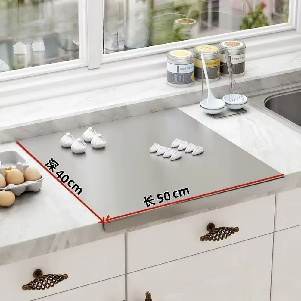 Premium Stainless Steel Cutting Board Food Grade 304 NonSlip Edge Durable Kitchen Tool 6