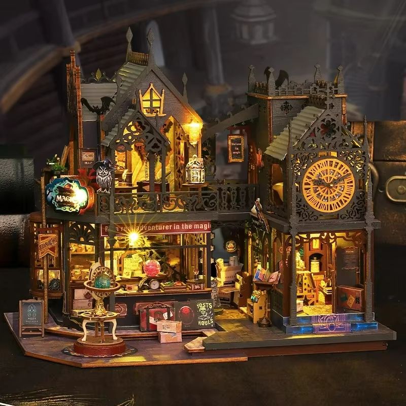 DIY Wooden Dollhouse Kit Miniature Furniture Set Big Doll House For Kids Birthday Gifts 0