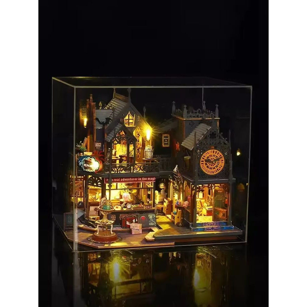 DIY Wooden Dollhouse Kit Miniature Furniture Set Big Doll House For Kids Birthday Gifts 4