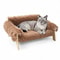 Plush Raised Cat Sofa Bed Large Indoor Cat Bed With Wooden Legs Soft Cushion 6