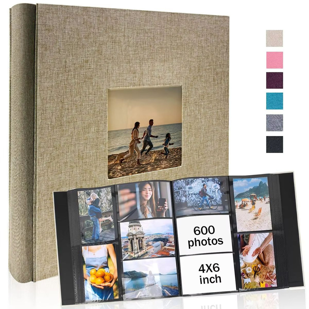 Linen 4x6 Photo Album 600 Pocket Large Capacity Album With Horizontal Vertical Display 0