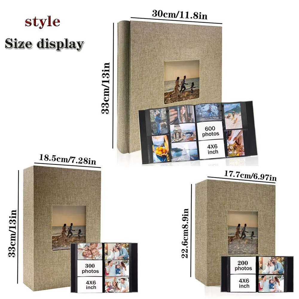 Linen 4x6 Photo Album 600 Pocket Large Capacity Album With Horizontal Vertical Display 2