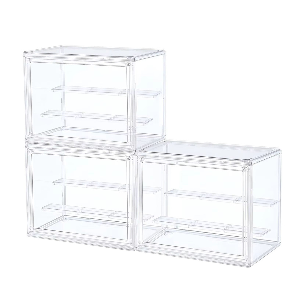 Clear Stackable Display Box Dustproof Plastic Storage Case For Collectibles Figures Cosmetics 7