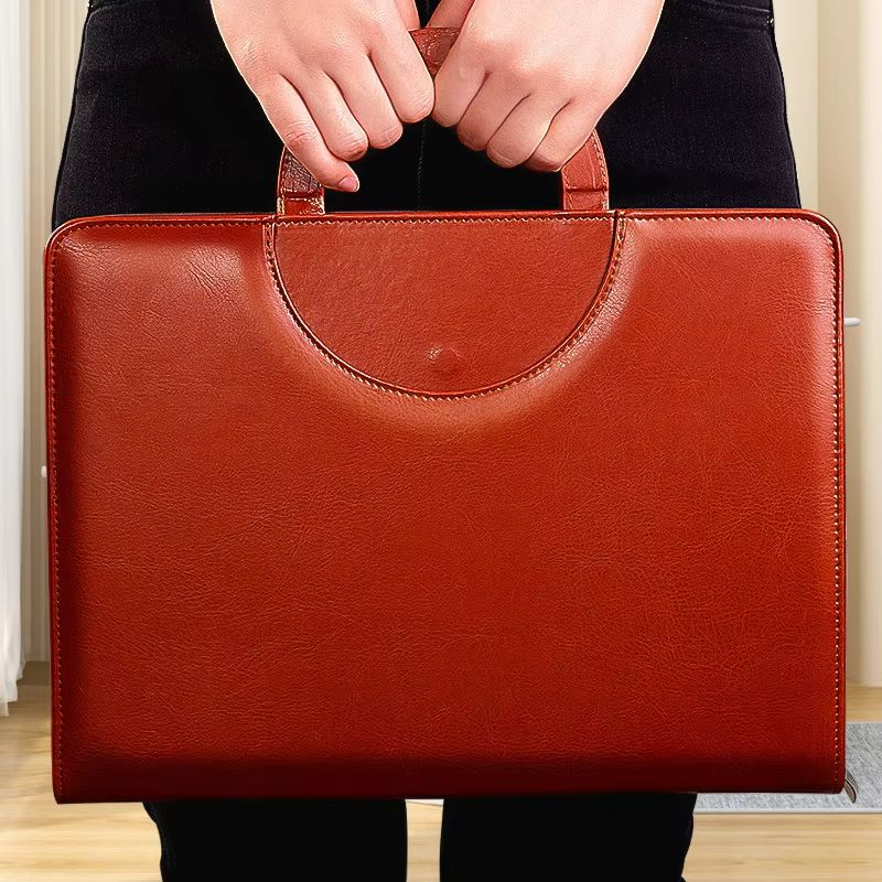 Leather Business File Folder With Calculator  A4 Document Holder  Multifunctional Office Organizer 1