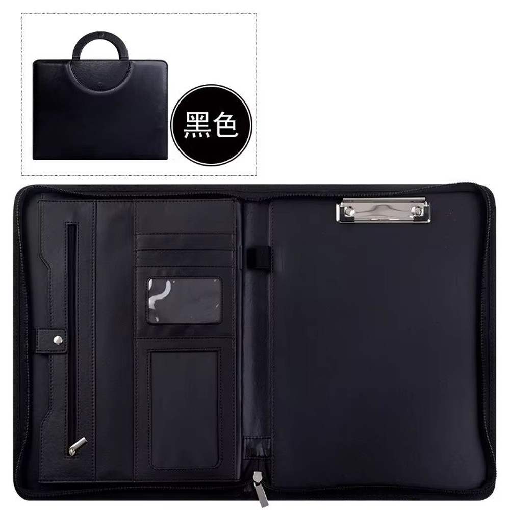 Leather Business File Folder With Calculator  A4 Document Holder  Multifunctional Office Organizer 8