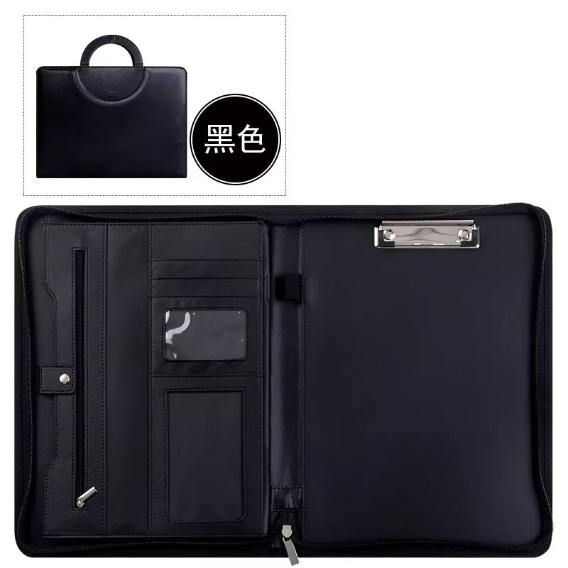 Leather Business File Folder With Calculator  A4 Document Holder  Multifunctional Office Organizer 8