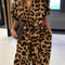 Womens Summer VNeck Jumpsuit Short Sleeve LaceUp Playsuit With Pockets Leopard Print Casual Loose 2