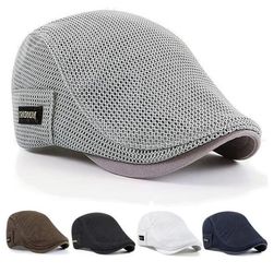 breathable mesh newsboy cap – lightweight flat ivy hat for men & women, summer sun protection beret