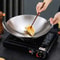 Large Stainless Steel Wok Pan Durable Uncoated Chef Pan With Dual Handles Easy To Clean 2