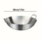 Large Stainless Steel Wok Pan Durable Uncoated Chef Pan With Dual Handles Easy To Clean 3