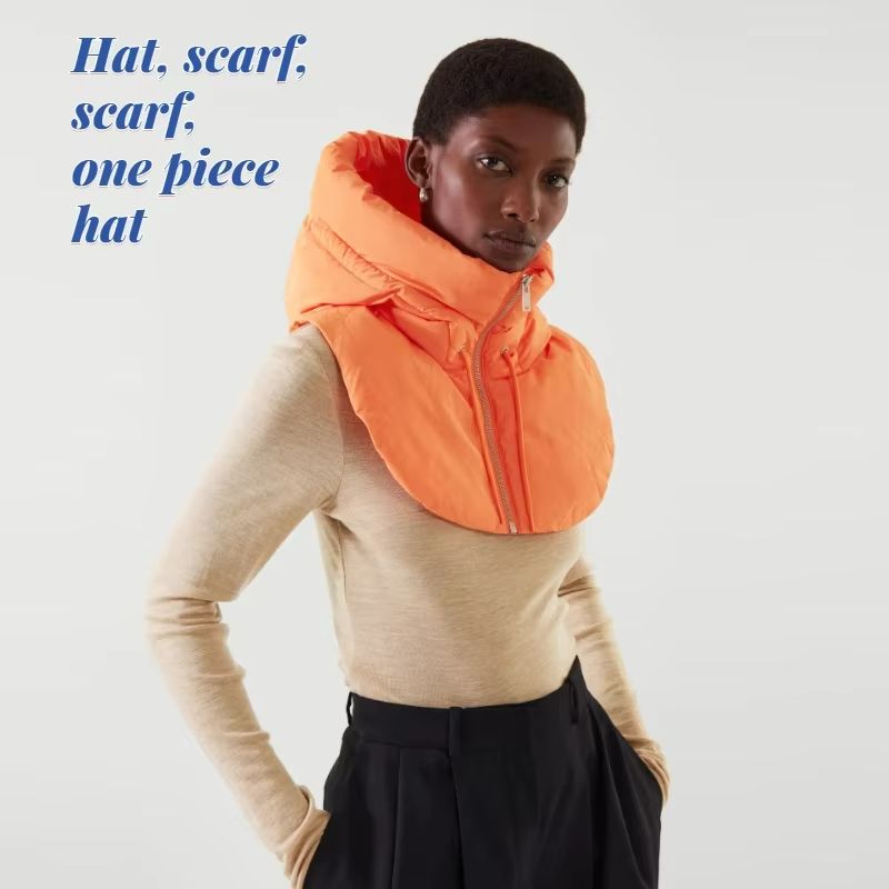 Winter Cotton Thickened Hooded Jacket With Scarf Beanie Windproof Snow Protection For Men And Wom 0