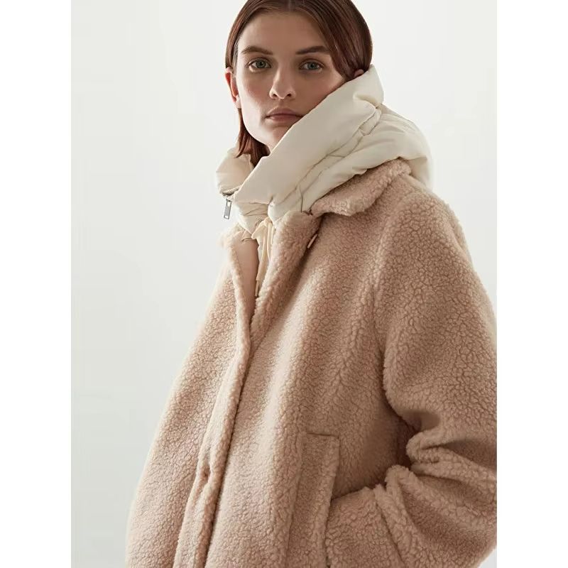 Winter Cotton Thickened Hooded Jacket With Scarf Beanie Windproof Snow Protection For Men And Wom 2