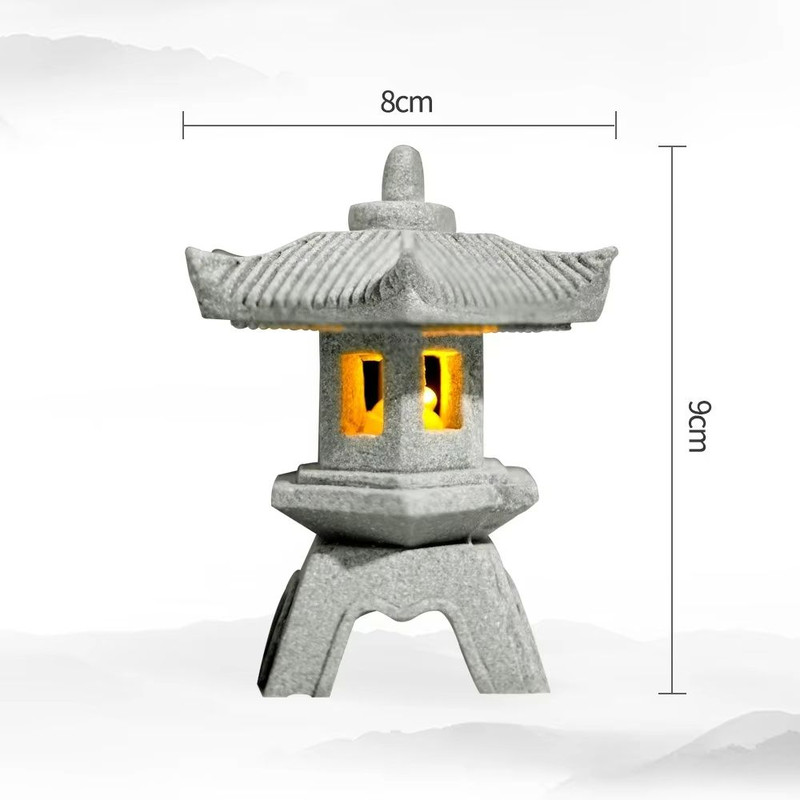 Mini Pagoda Lantern Garden Statue Zen Outdoor Aquarium Decoration 11