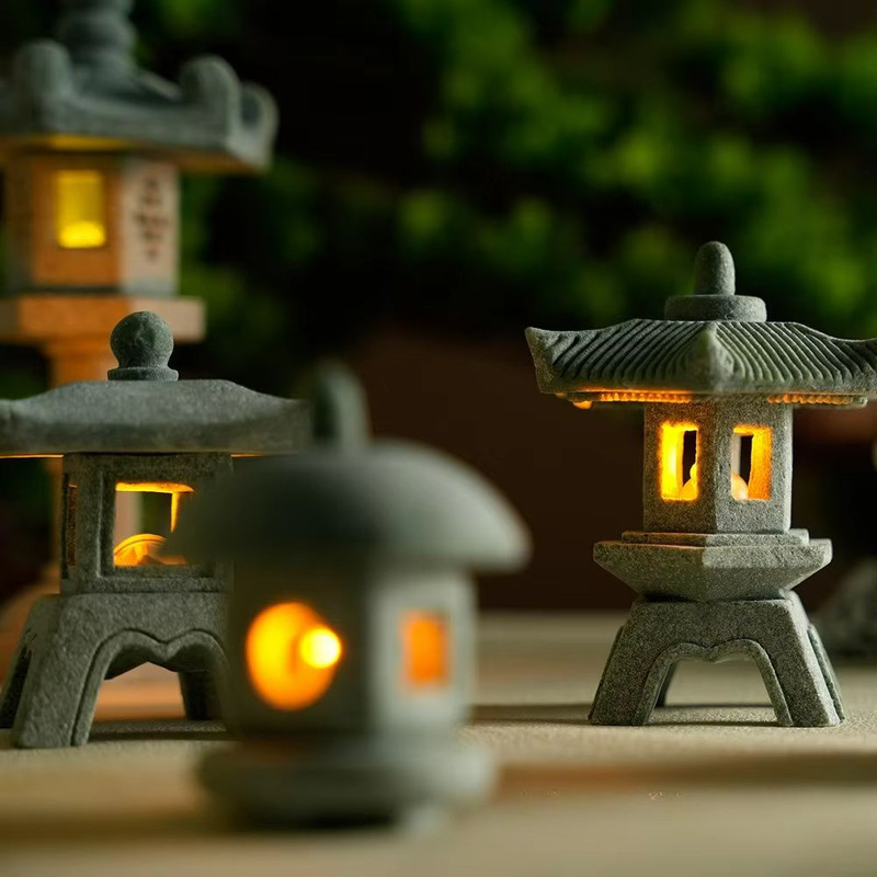 Mini Pagoda Lantern Garden Statue Zen Outdoor Aquarium Decoration 3
