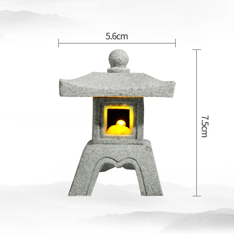 Mini Pagoda Lantern Garden Statue Zen Outdoor Aquarium Decoration 8