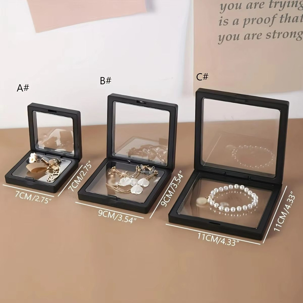 Transparent Floating Display Boxes 10pcs Jewelry Collectible Storage Case 1