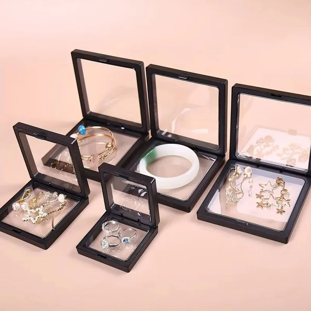 Transparent Floating Display Boxes 10pcs Jewelry Collectible Storage Case 2
