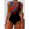 Womens Printed OnePiece Swimsuit Push Up LaceUp Beachwear 0