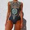 Womens Printed OnePiece Swimsuit Push Up LaceUp Beachwear 14