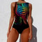 Womens Printed OnePiece Swimsuit Push Up LaceUp Beachwear 16