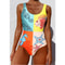 Womens Printed OnePiece Swimsuit Push Up LaceUp Beachwear 29