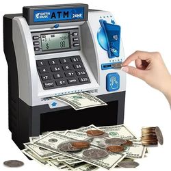 kids atm piggy bank – electronic password saving box with swipe card