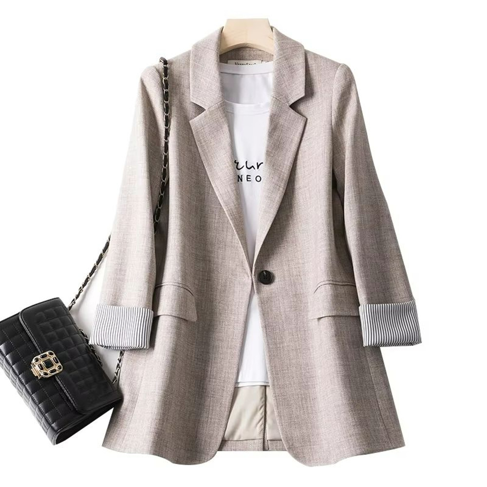 Womens Plaid Blazer Elegant Office Suit Coat For Work Casual Wear 2