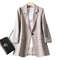 Womens Plaid Blazer Elegant Office Suit Coat For Work Casual Wear 2