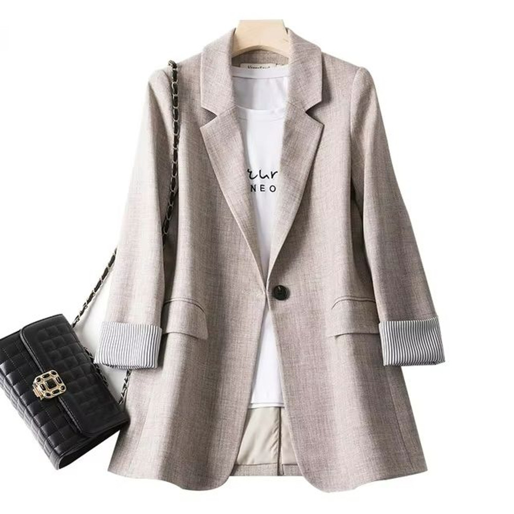 Womens Plaid Blazer Elegant Office Suit Coat For Work Casual Wear 7