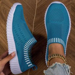 women's breathable knit sneakers – lightweight mesh casual walking shoes