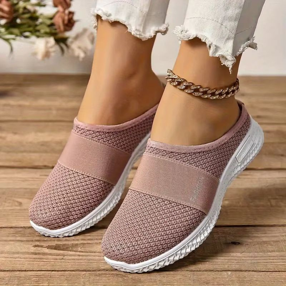 Solid Color Womens Mules Soft Sole Platform SlipOn Walking Shoes 2