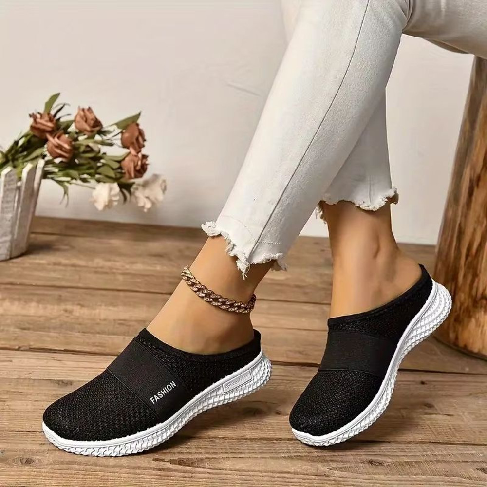 Solid Color Womens Mules Soft Sole Platform SlipOn Walking Shoes 4