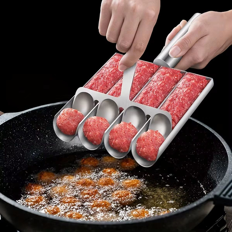 EasyRelease NonStick Meatball Maker Spoon Manual Kitchen Tool For Perfect Meatballs Fish Balls 0