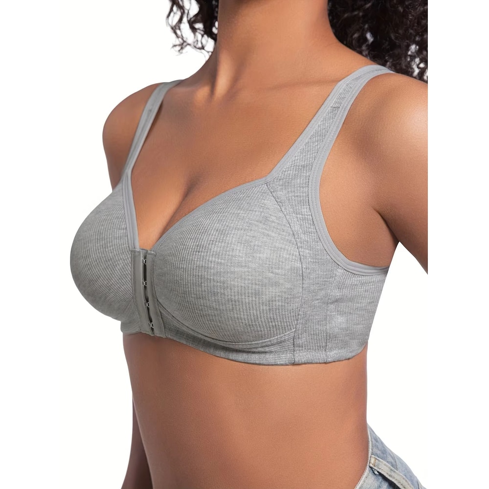 WireFree Front Closure Bra WomenS Full Coverage Comfort Bra With Fixed Cups For Everyday Support 0