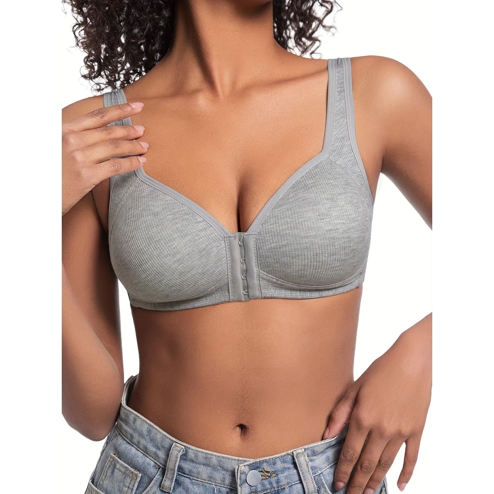 WireFree Front Closure Bra WomenS Full Coverage Comfort Bra With Fixed Cups For Everyday Support 1