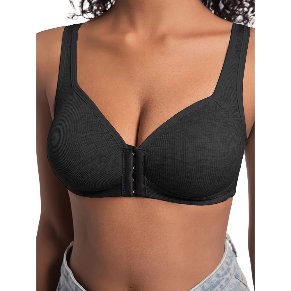 WireFree Front Closure Bra WomenS Full Coverage Comfort Bra With Fixed Cups For Everyday Support 3