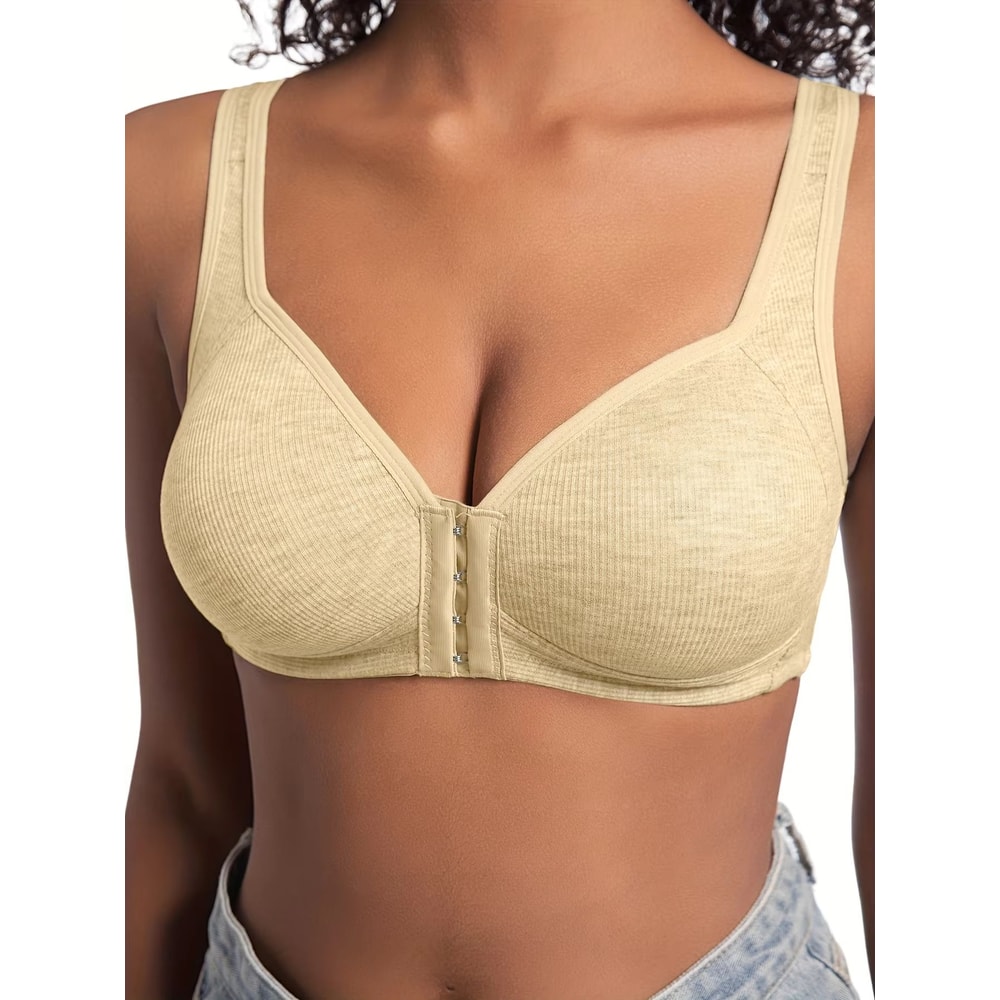 WireFree Front Closure Bra WomenS Full Coverage Comfort Bra With Fixed Cups For Everyday Support 4