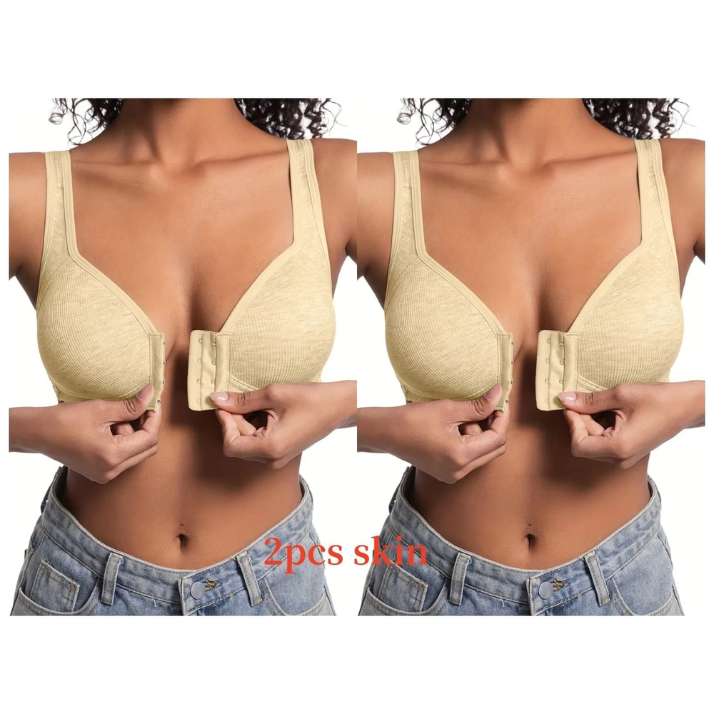 WireFree Front Closure Bra WomenS Full Coverage Comfort Bra With Fixed Cups For Everyday Support 5
